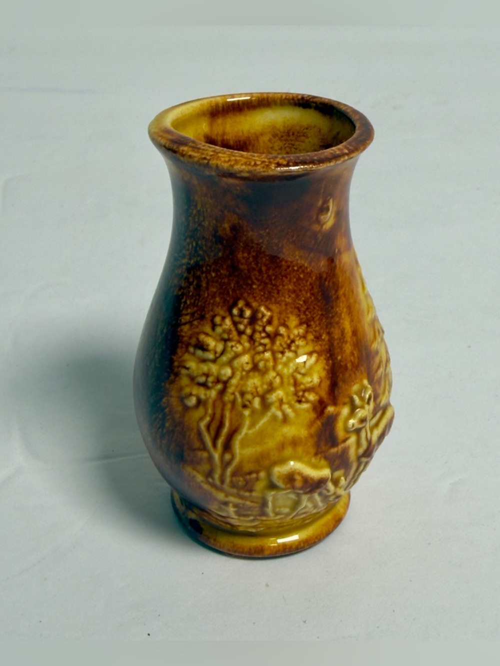 Vintage McCoy Pottery Brown Drip Miniature Bean Pot Toothpick Holder BASE